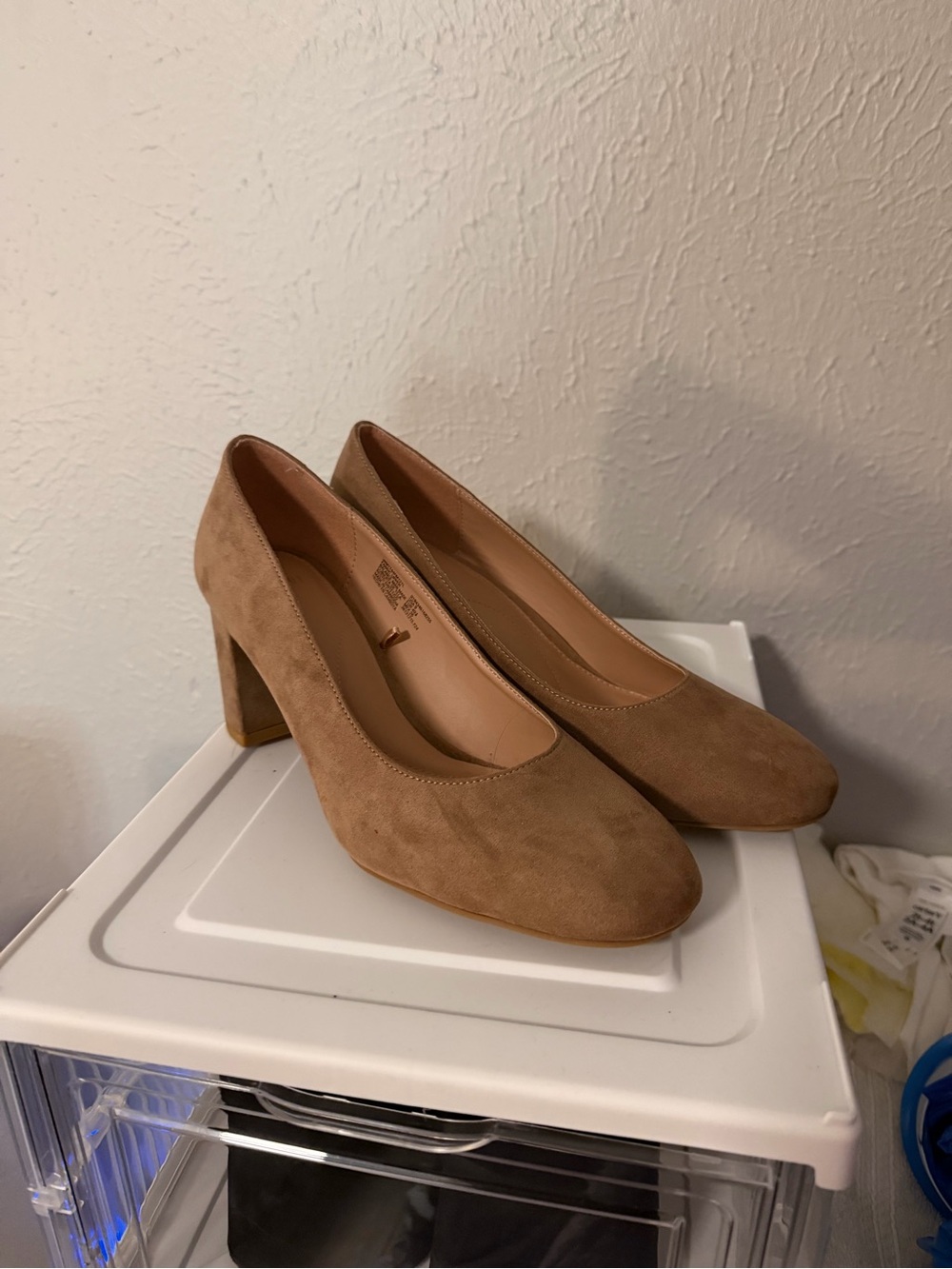 Time and Tru Suede Block Heel Pumps